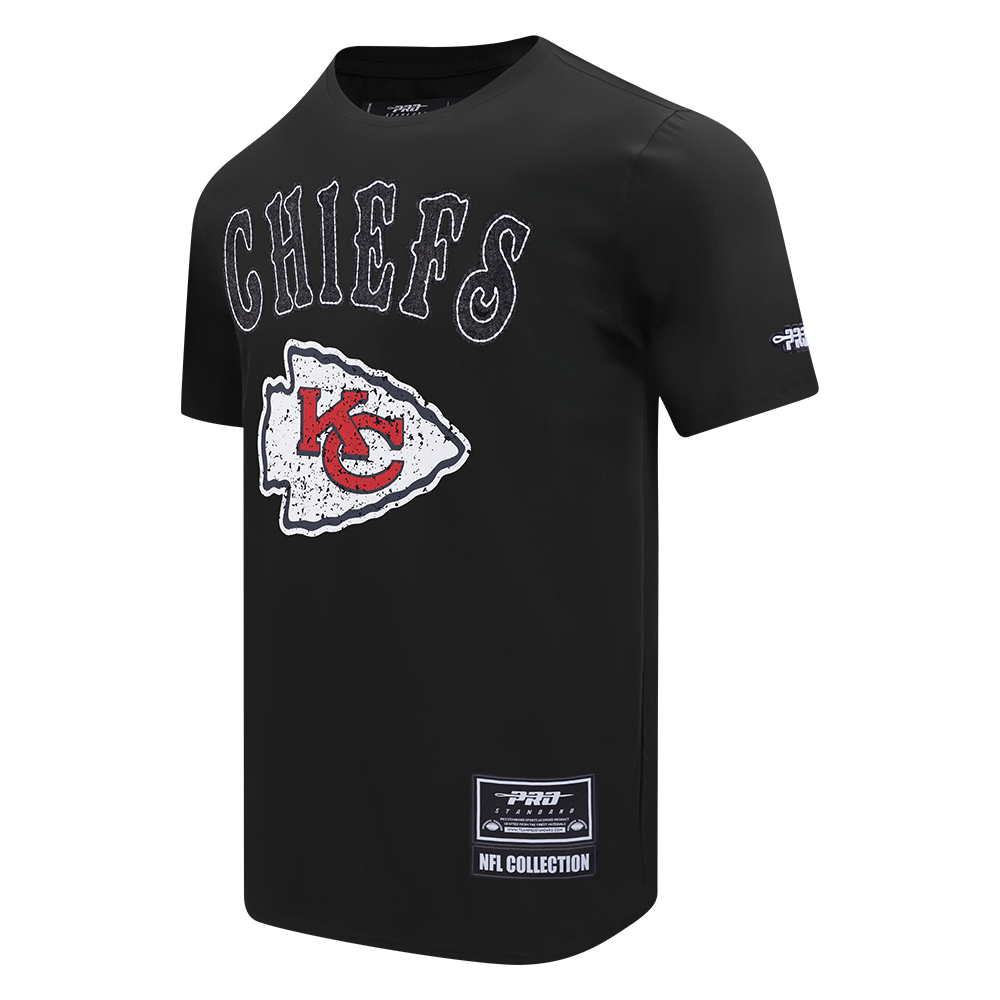 NFL KANSAS CITY CHIEFS REBEL ATHLETICS T-SHIRT EN JERSEY SIMPLE À LOGO EMPILÉ POUR HOMME (NOIR)