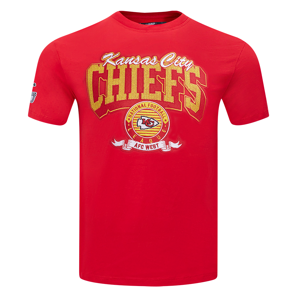 NFL KANSAS CITY CHIEFS TEAM BADGE T-SHIRT EN JERSEY SIMPLE POUR HOMME (ROUGE)