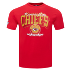 NFL KANSAS CITY CHIEFS TEAM BADGE T-SHIRT EN JERSEY SIMPLE POUR HOMME (ROUGE)