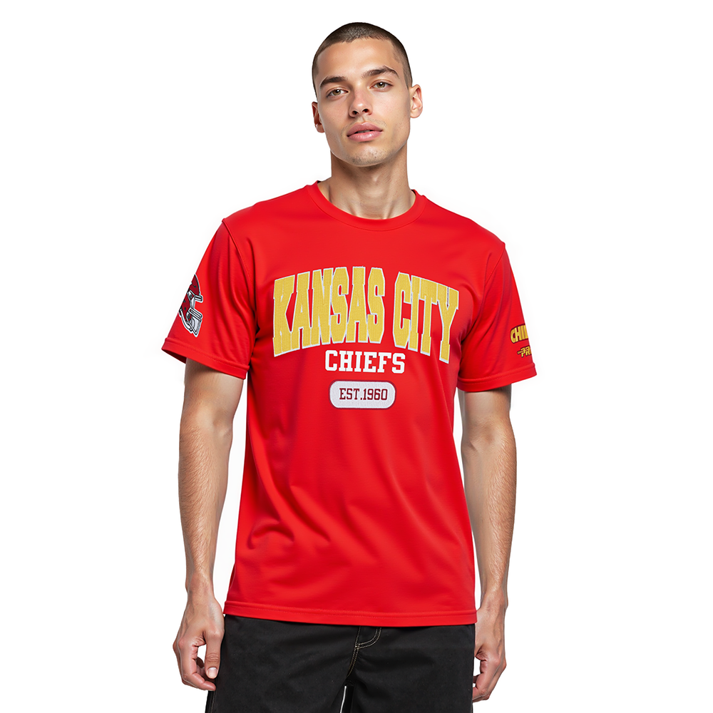 NFL KANSAS CITY CHIEFS CITY ARCH T-SHIRT EN JERSEY SIMPLE POUR HOMME (ROUGE)