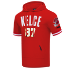 NFL KANSAS CITY CHIEFS TRAVIS KELCE #87 CLASSIC PNN CHANDAIL À CAPUCHON À MANCHES COURTES POUR HOMME