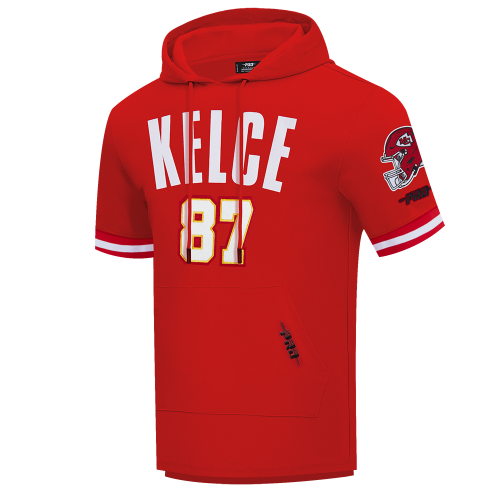 NFL KANSAS CITY CHIEFS TRAVIS KELCE #87 CLASSIC PNN CHANDAIL À CAPUCHON À MANCHES COURTES POUR HOMME