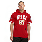 NFL KANSAS CITY CHIEFS TRAVIS KELCE #87 CLASSIC PNN CHANDAIL À CAPUCHON À MANCHES COURTES POUR HOMME
