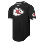 NFL KANSAS CITY CHIEFS PATRICK MAHOMES #15 CLASSIC MESH PNN CHEMISE BOUTONNÉE EN FILET POUR HOMME (NOIR)