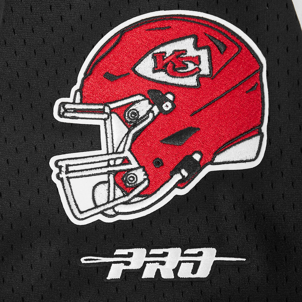 NFL KANSAS CITY CHIEFS PATRICK MAHOMES #15 CLASSIC MESH PNN CHEMISE BOUTONNÉE EN FILET POUR HOMME (NOIR)