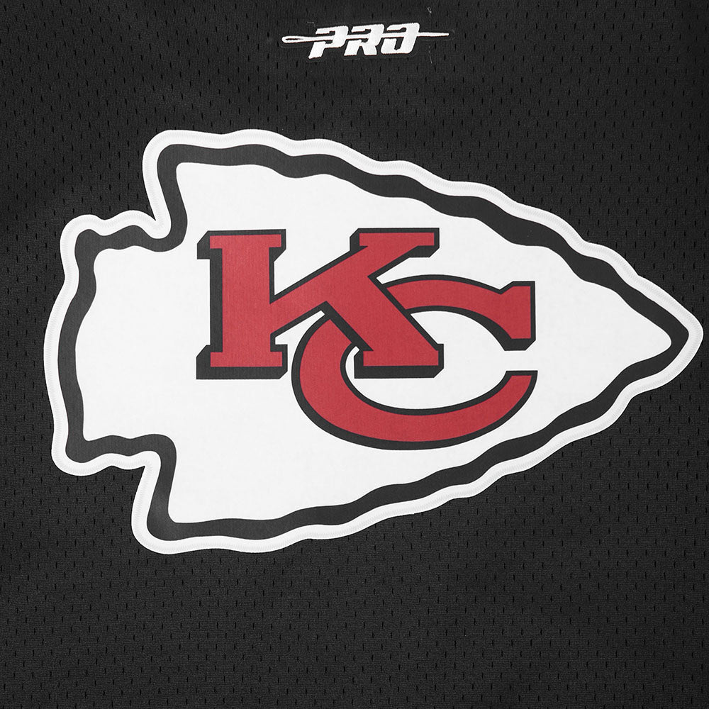 NFL KANSAS CITY CHIEFS PATRICK MAHOMES #15 CLASSIC MESH PNN CHEMISE BOUTONNÉE EN FILET POUR HOMME (NOIR)