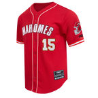 NFL KANSAS CITY CHIEFS PATRICK MAHOMES #15 CLASSIC MESH PNN CHEMISE BOUTONNÉE EN FILET POUR HOMME (ROUGE)