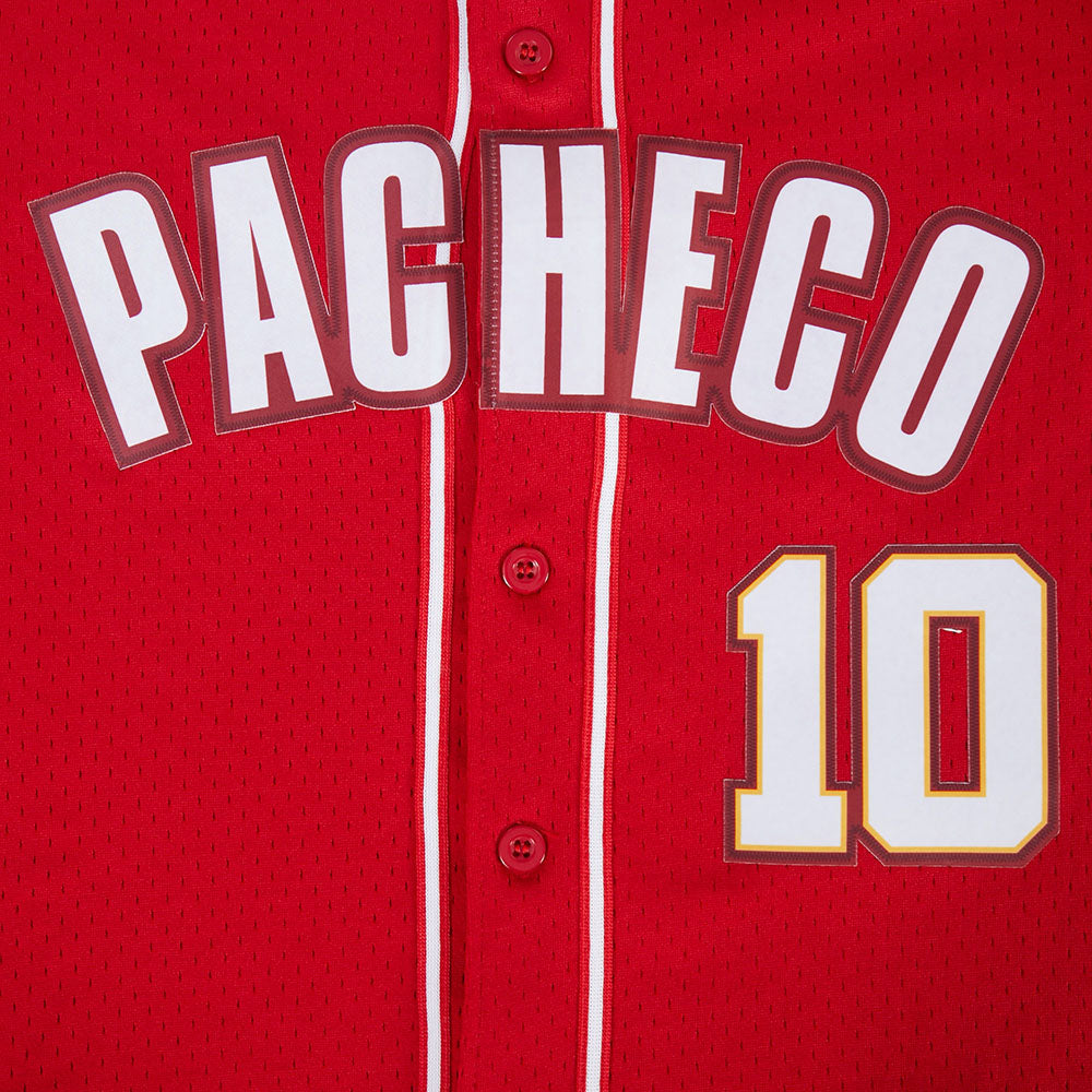 NFL KANSAS CITY CHIEFS ISIAH PACHECO #10 CLASSIC MESH PNN CHEMISE BOUTONNÉE EN FILET POUR HOMME (ROUGE)