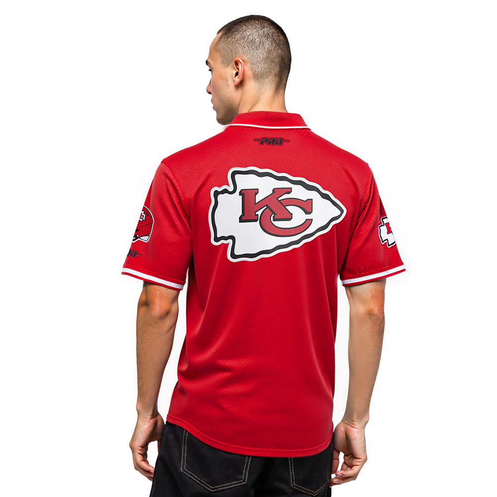 NFL KANSAS CITY CHIEFS ISIAH PACHECO #10 CLASSIC MESH PNN MEN'S MESH BUTTON DOWN SHIRT (Red)
