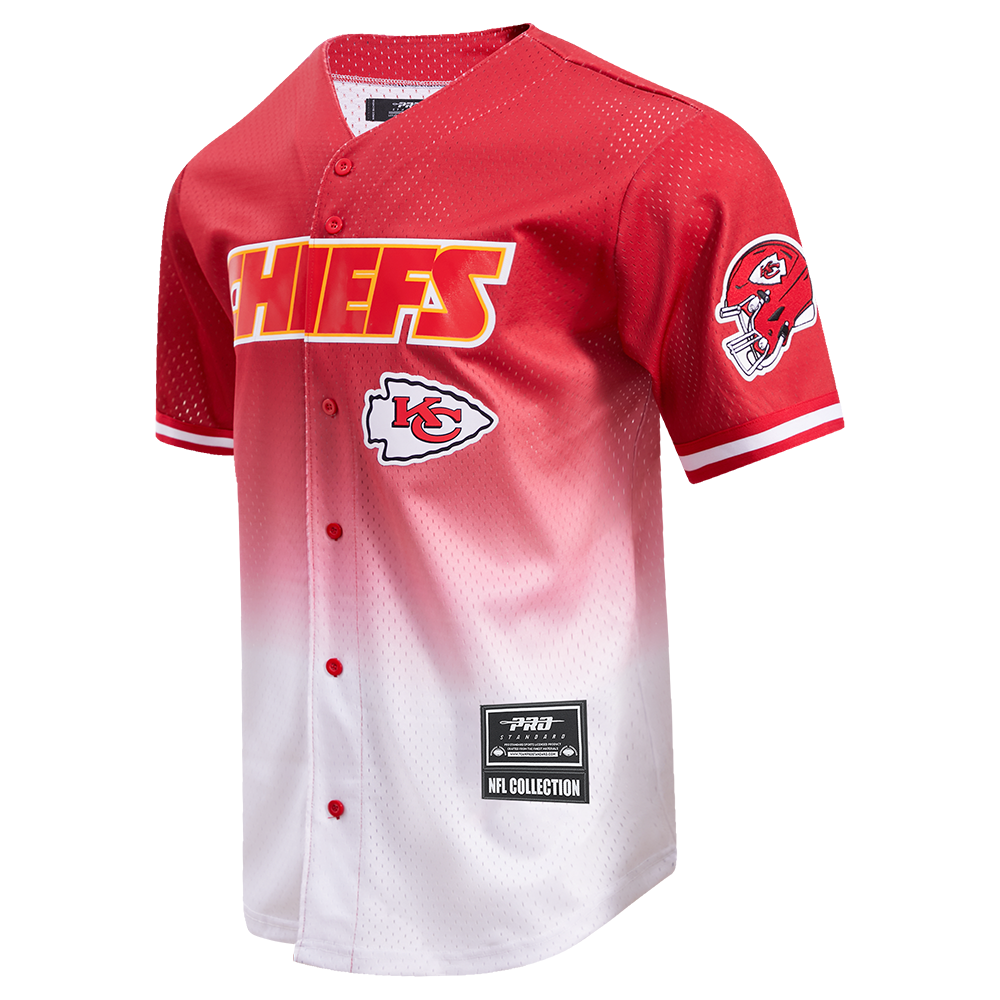 NFL KANSAS CITY CHIEFS TEAM MESH MEN'S BUTTON DOWN SHIRT (RED/WHITE)