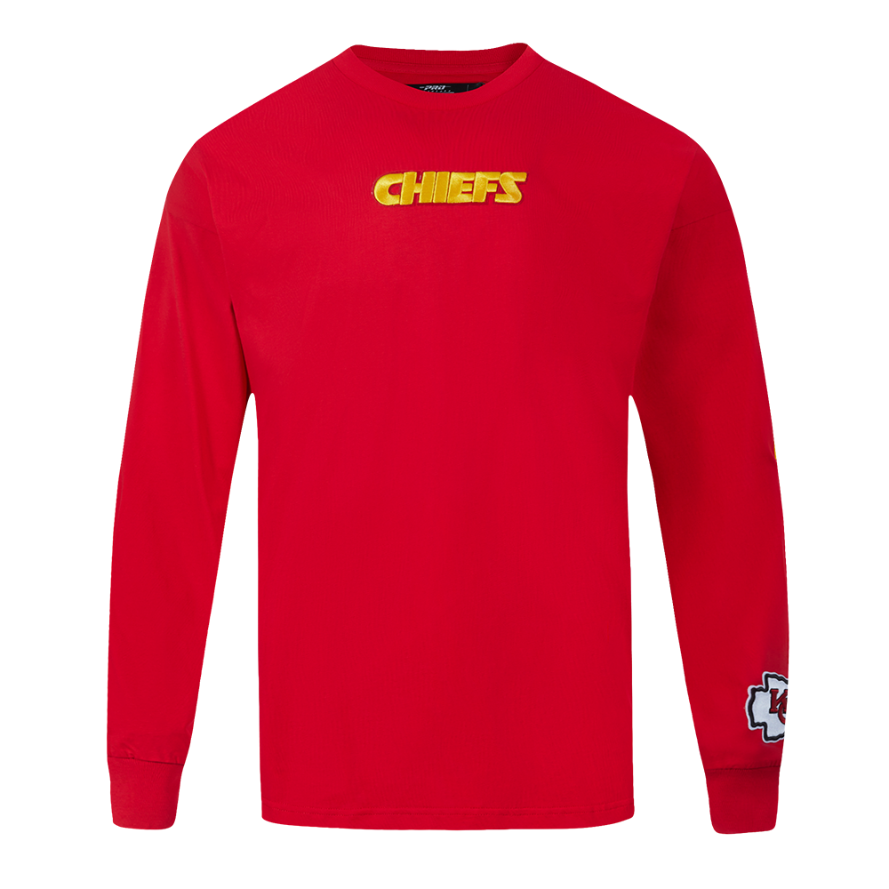 NFL KANSAS CITY CHIEFS WINGSPAN MEN'S DROP SHOULDER LONG SLEEVE TEE (RED)