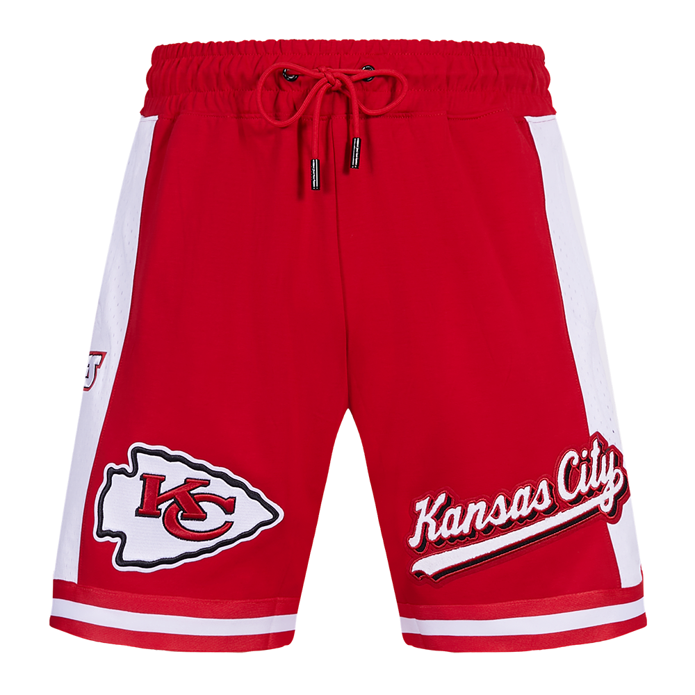 NFL KANSAS CITY CHIEFS SCRIPT TAIL SHORT EN MAILLE DOUBLE 2.0 POUR HOMME (ROUGE)