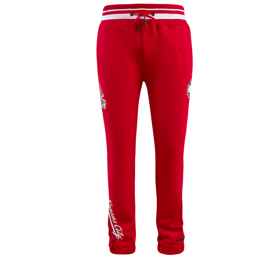 NFL KANSAS CITY CHIEFS SCRIPT TAIL MEN'S RIB FLEECE SWEATPANT (RED)