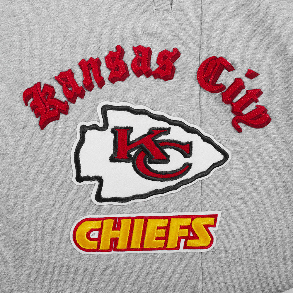 NFL KANSAS CITY CHIEFS OLD ENGLISH PANTALON OUATÉ POUR HOMME (GRIS CHINÉ)