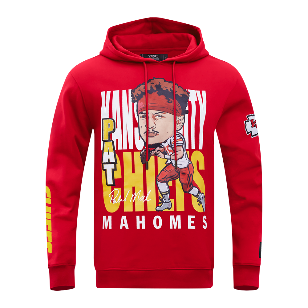 NFL KANSAS CITY CHIEFS PATRICK MAHOMES #15 REMIX AVATAR MEN'S FLEECE PULLOVER HOODIE (RED)