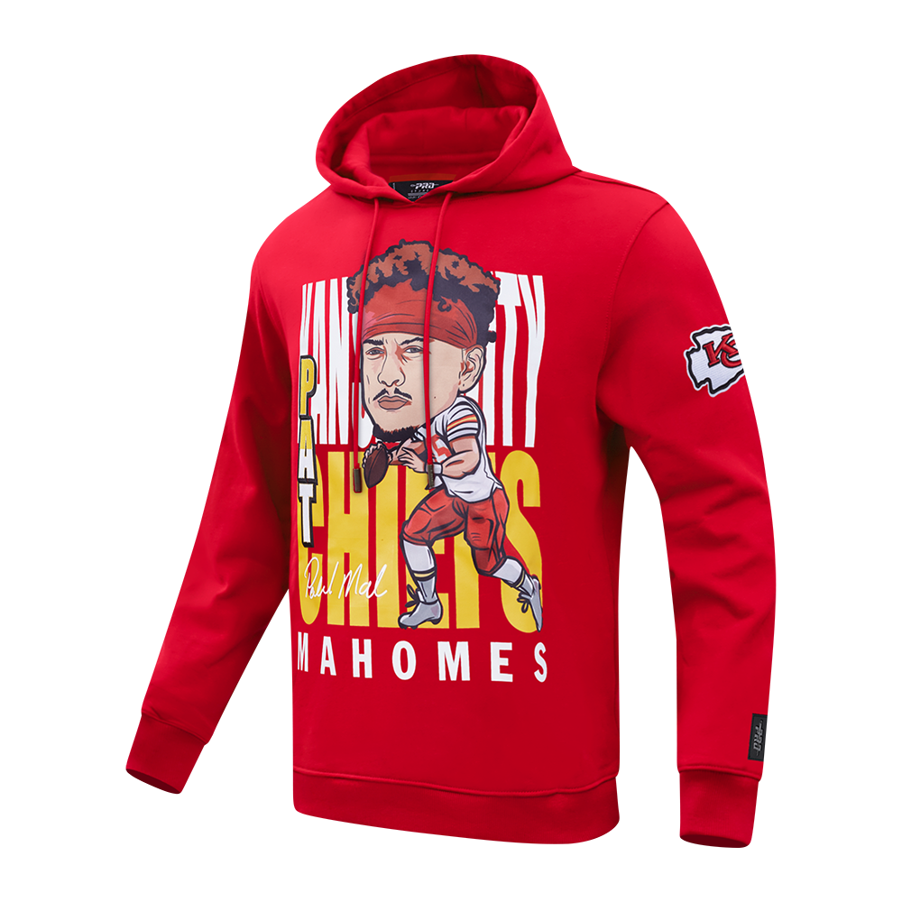 NFL KANSAS CITY CHIEFS PATRICK MAHOMES #15 REMIX AVATAR MEN'S FLEECE PULLOVER HOODIE (RED)