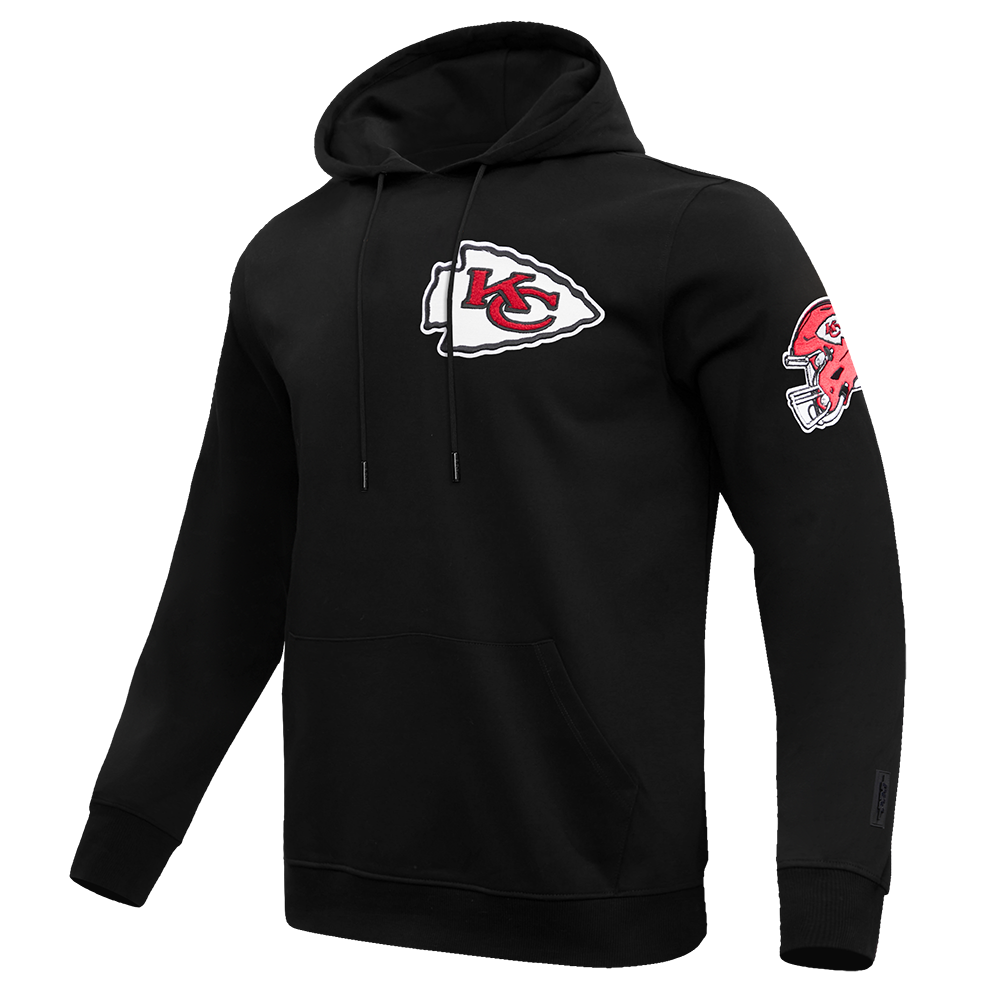 NFL KANSAS CITY CHIEFS CLASSIC CHENILLE MEN'S PULLOVER HOODIE (BLACK)