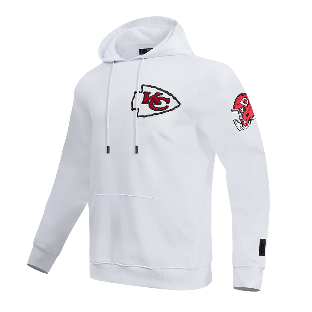 NFL KANSAS CITY CHIEFS CLASSIC CHENILLE MEN'S PULLOVER HOODIE (WHITE)