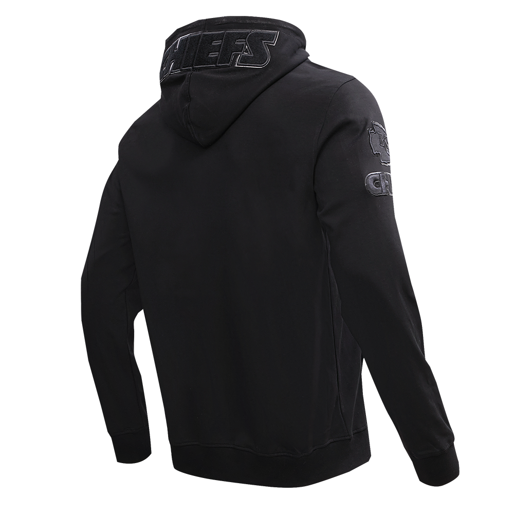 NFL KANSAS CITY CHIEFS TRIPLE BLACK MEN'S FULL ZIP HOODIE  (TRIPLE BLACK)