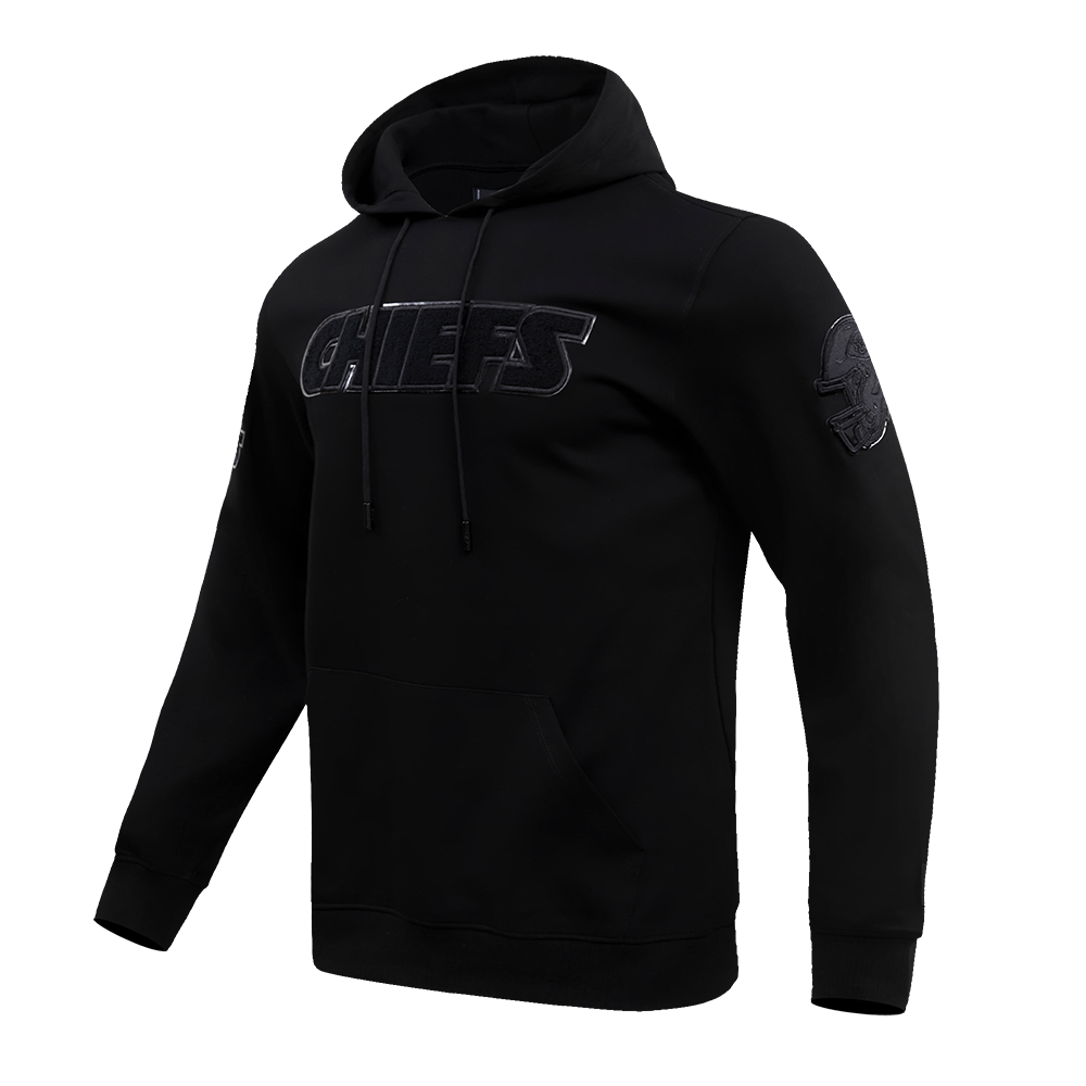 NFL KANSAS CITY CHIEFS TRIPLE BLACK MEN'S PULLOVER HOODIE (TRIPLE BLACK)