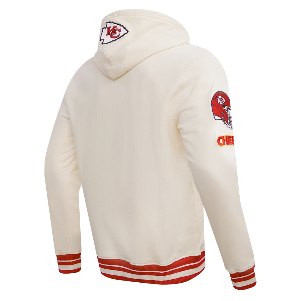 NFL KANSAS CITY CHIEFS RETRO CLASSIC CHANDAIL À CAPUCHON CÔTELÉ POUR HOMME (COQUILLE D'ŒUF/ROUGE)