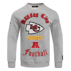 NFL KANSAS CITY CHIEFS OLD ENGLISH CHANDAIL À COL ROND POUR HOMME (GRIS CHINÉ)