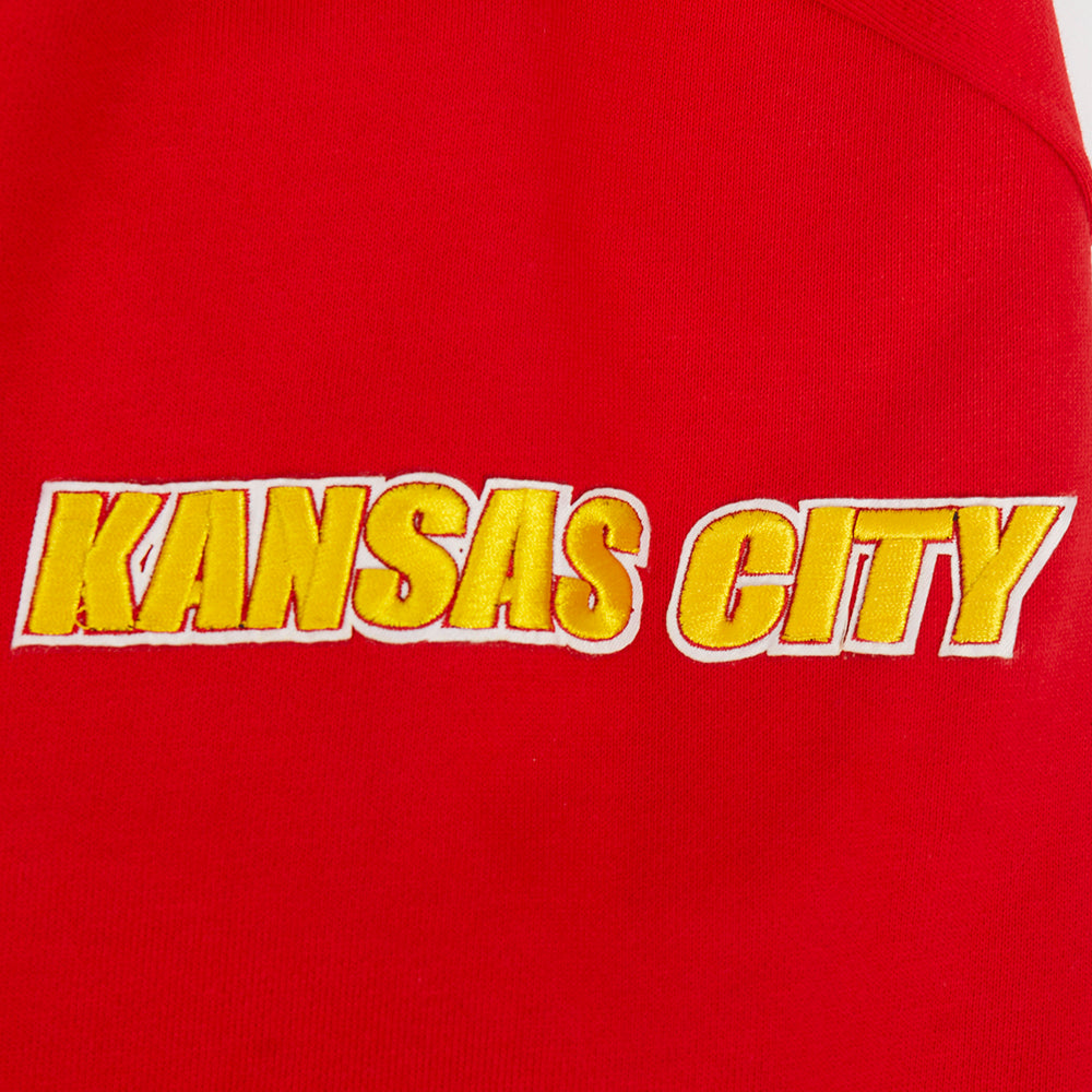 NFL KANSAS CITY CHIEFS OLD ENGLISH CHANDAIL À COL ROND POUR HOMME (ROUGE)