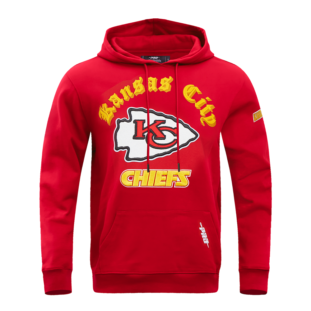 NFL KANSAS CITY CHIEFS OLD ENGLISH CHANDAIL À CAPUCHON POUR HOMME (ROUGE)