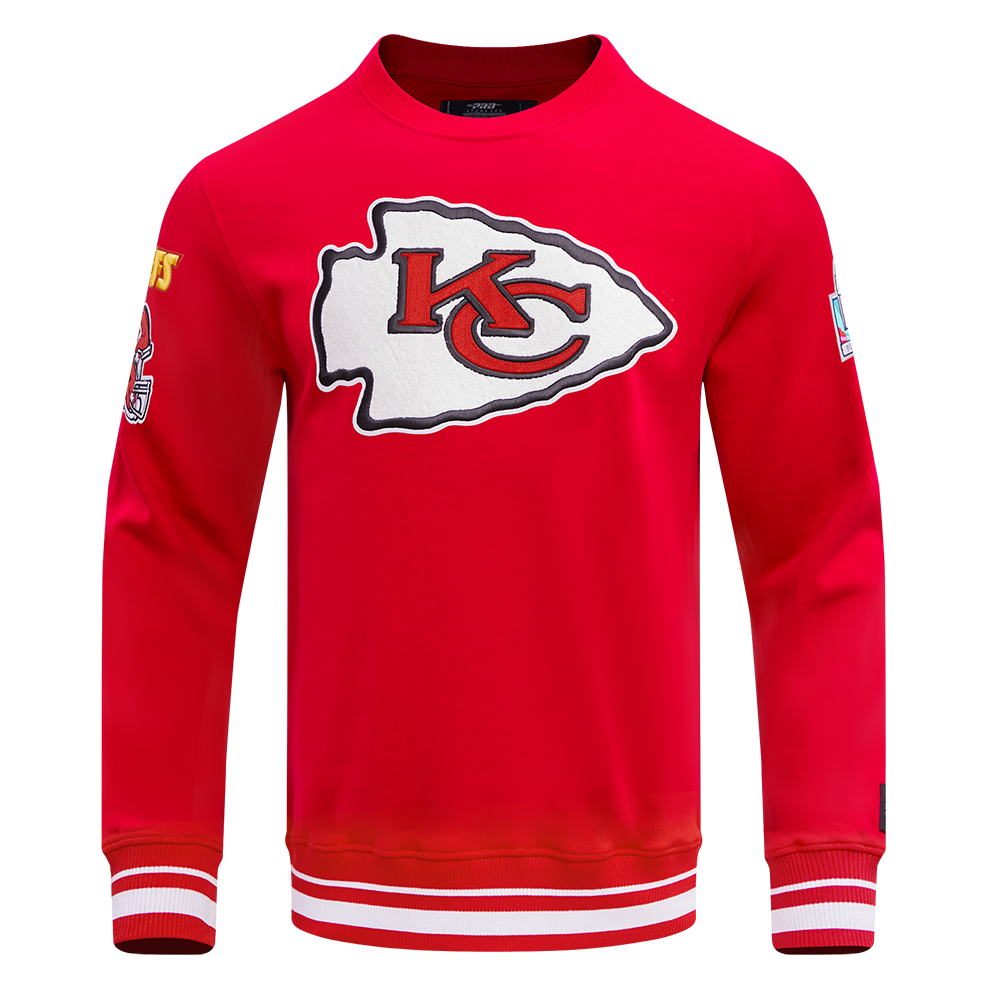 NFL KANSAS CITY CHIEFS MASHUP MEN'S RIB CREWNECK (RED)