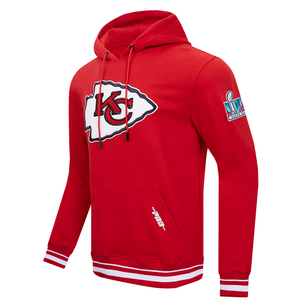 NFL KANSAS CITY CHIEFS MASHUP MEN'S RIB PULLOVER HOODIE (RED)