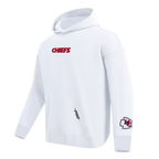 NFL KANSAS CITY CHIEFS WINGSPAN MEN'S DROP SHOULDER FLC PO HOODIE (WHITE)
