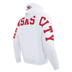 NFL KANSAS CITY CHIEFS WINGSPAN MEN'S DROP SHOULDER FLC PO HOODIE (WHITE)