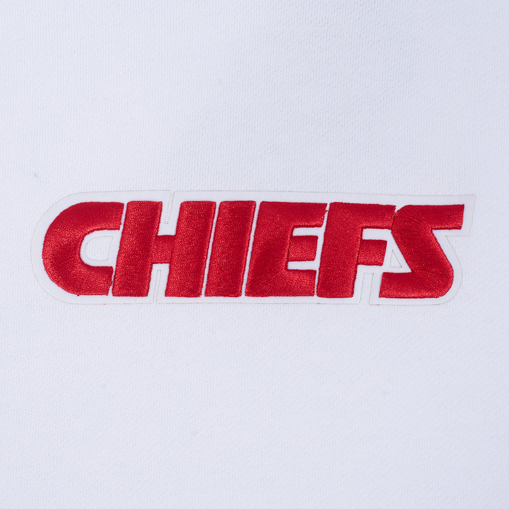 NFL KANSAS CITY CHIEFS WINGSPAN MEN'S DROP SHOULDER FLC PO HOODIE (WHITE)