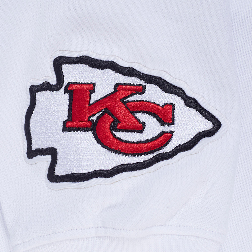 NFL KANSAS CITY CHIEFS WINGSPAN MEN'S DROP SHOULDER FLC PO HOODIE (WHITE)