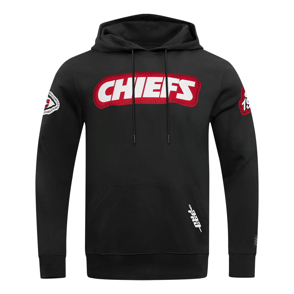 NFL KANSAS CITY CHIEFS DIY PICK STITCH CHANDAIL À CAPUCHON EN MAILLE DOUBLE POUR HOMME (NOIR)