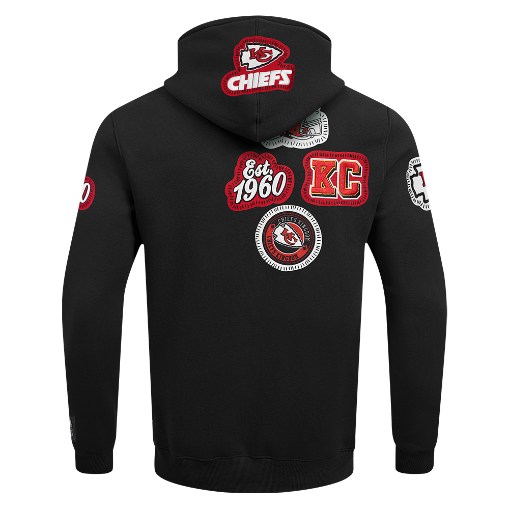 NFL KANSAS CITY CHIEFS DIY PICK STITCH CHANDAIL À CAPUCHON EN MAILLE DOUBLE POUR HOMME (NOIR)