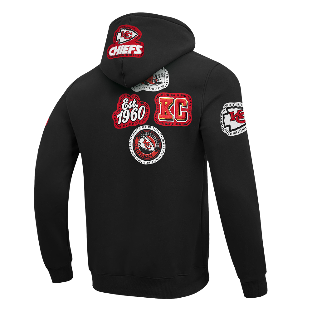 NFL KANSAS CITY CHIEFS DIY PICK STITCH CHANDAIL À CAPUCHON EN MAILLE DOUBLE POUR HOMME (NOIR)