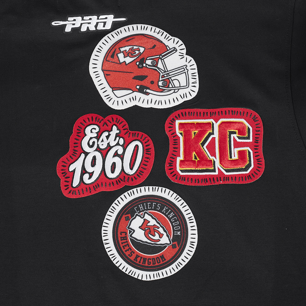 NFL KANSAS CITY CHIEFS DIY PICK STITCH CHANDAIL À CAPUCHON EN MAILLE DOUBLE POUR HOMME (NOIR)
