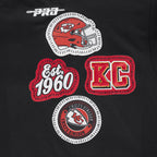 NFL KANSAS CITY CHIEFS DIY PICK STITCH CHANDAIL À CAPUCHON EN MAILLE DOUBLE POUR HOMME (NOIR)
