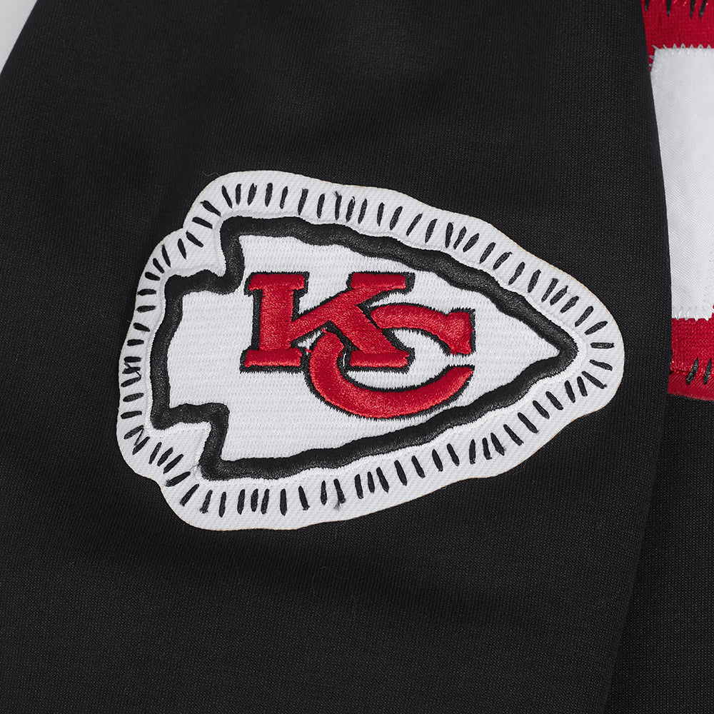NFL KANSAS CITY CHIEFS DIY PICK STITCH CHANDAIL À CAPUCHON EN MAILLE DOUBLE POUR HOMME (NOIR)