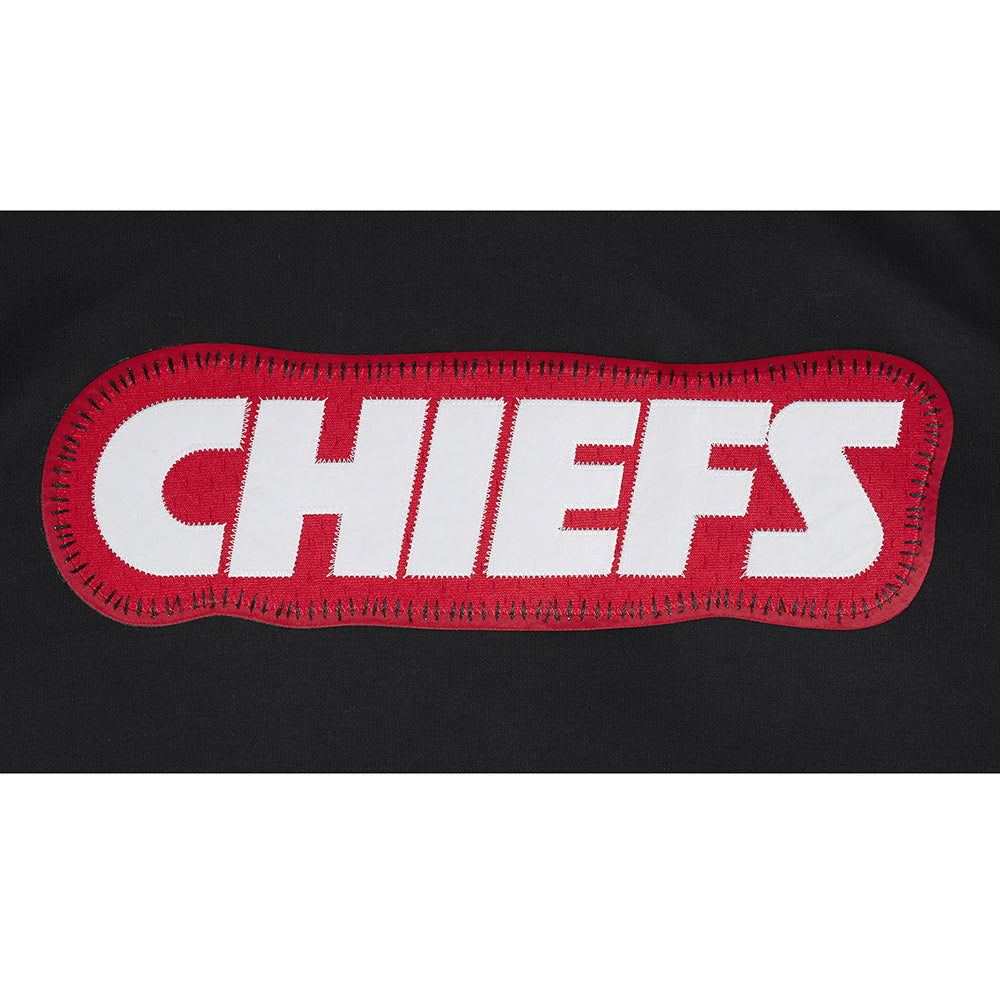 NFL KANSAS CITY CHIEFS DIY PICK STITCH CHANDAIL À CAPUCHON EN MAILLE DOUBLE POUR HOMME (NOIR)