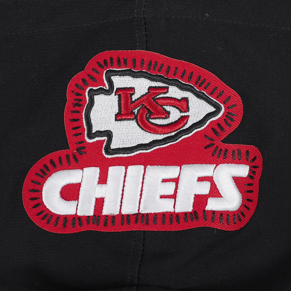 NFL KANSAS CITY CHIEFS DIY PICK STITCH CHANDAIL À CAPUCHON EN MAILLE DOUBLE POUR HOMME (NOIR)
