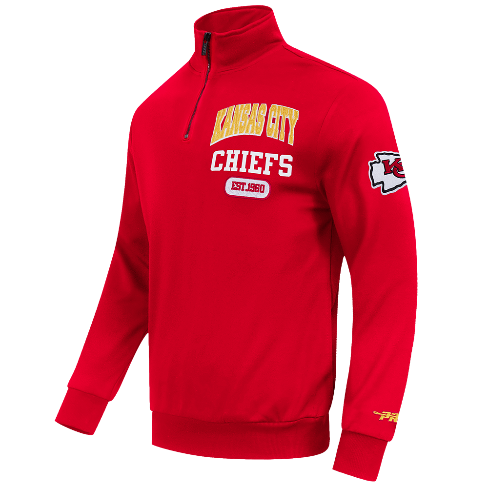 NFL KANSAS CITY CHIEFS CITY ARCH HAUT EN MOLLETON À GLISSIÈRE AU QUART POUR HOMME (ROUGE)