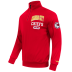 NFL KANSAS CITY CHIEFS CITY ARCH HAUT EN MOLLETON À GLISSIÈRE AU QUART POUR HOMME (ROUGE)