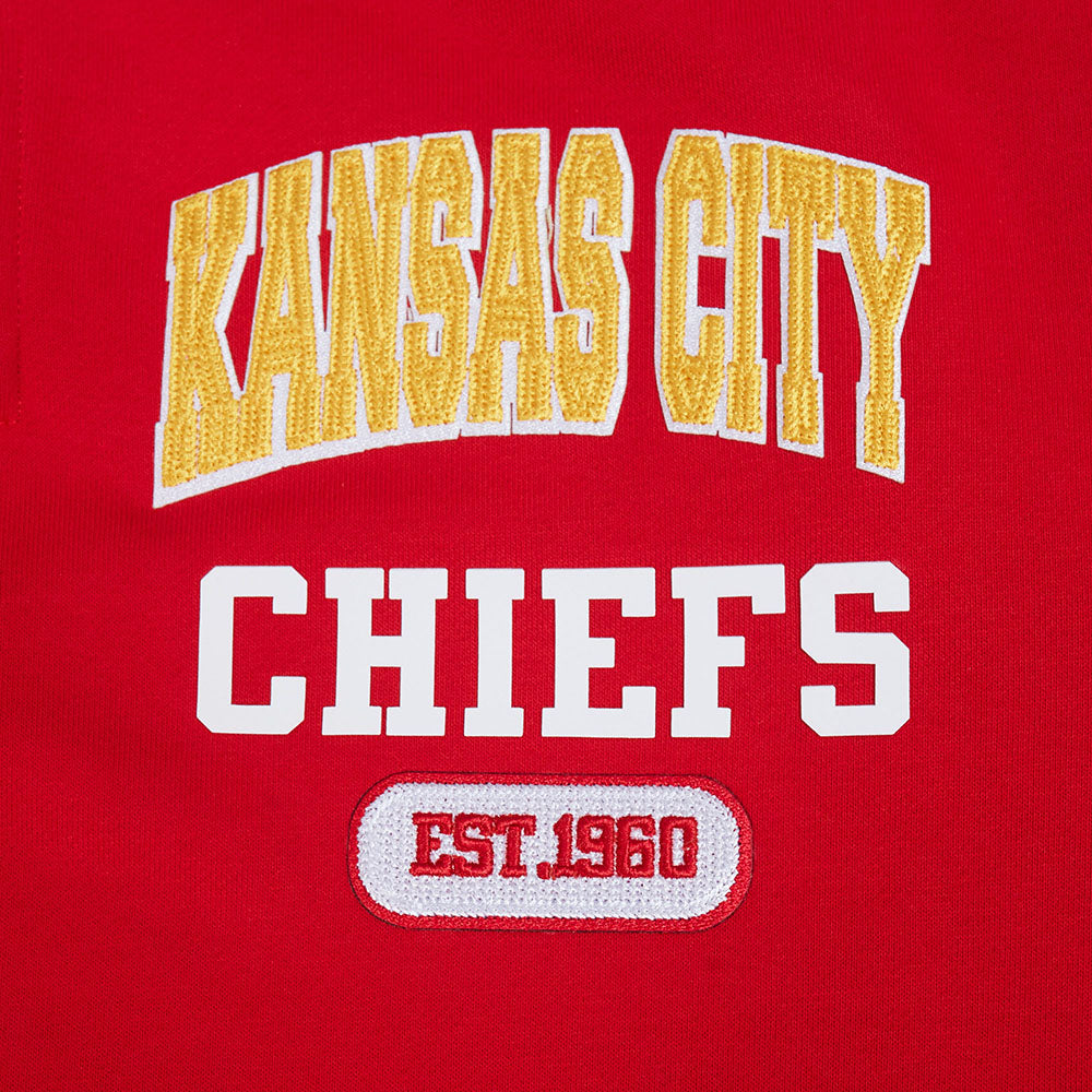 NFL KANSAS CITY CHIEFS CITY ARCH HAUT EN MOLLETON À GLISSIÈRE AU QUART POUR HOMME (ROUGE)