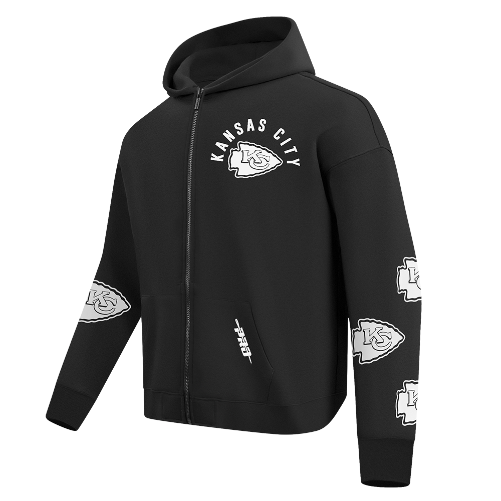 NFL KANSAS CITY CHIEFS CHANDAIL À CAPUCHON À GLISSIÈRE POUR HOMME (NOIR)