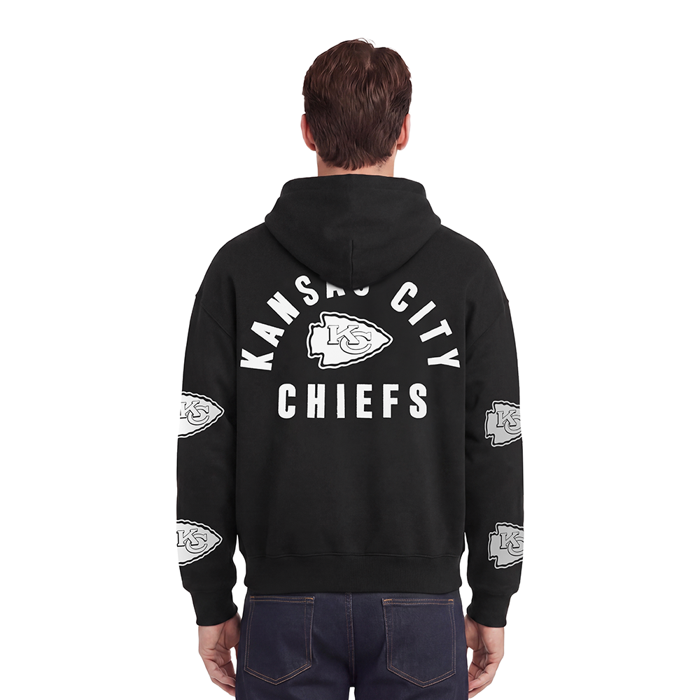 NFL KANSAS CITY CHIEFS CHANDAIL À CAPUCHON À GLISSIÈRE POUR HOMME (NOIR)