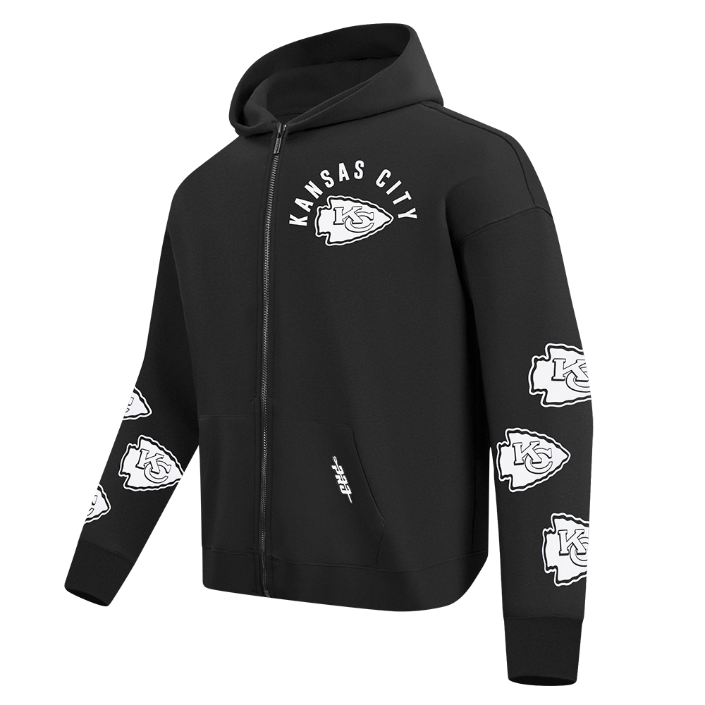 NFL KANSAS CITY CHIEFS CHANDAIL À CAPUCHON À GLISSIÈRE POUR HOMME (NOIR)