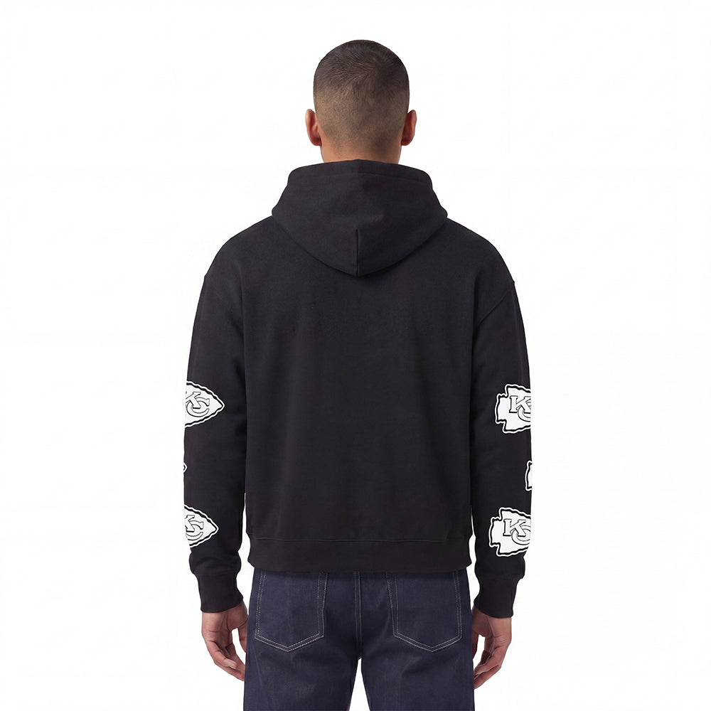 NFL KANSAS CITY CHIEFS MEN'S FULL ZIP HOODIE (BLACK)