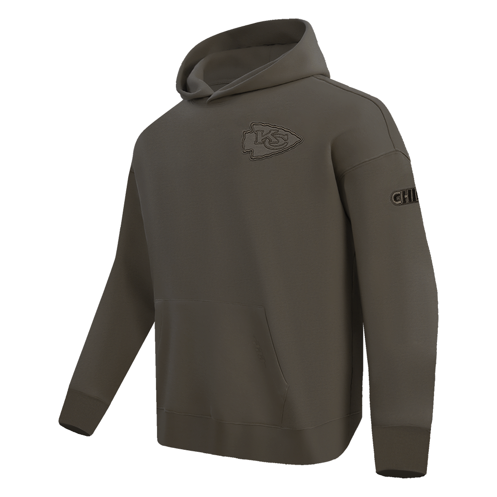 NFL KANSAS CITY CHIEFS NEUTRAL CHANDAIL À CAPUCHON À ÉPAULES TOMBANTES POUR HOMME (TAUPE FONCÉ)